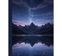 Starry Night Landscape Notebook: Magical Mountain Lake Journal with Deep Blue & Gold Aesthetic