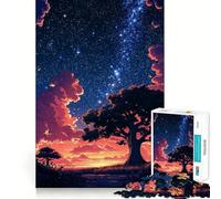 Starry Night Landscape Teenagers 1000 Piece Jigsaw Puzzle Brain Challenge Toy Shared Fun Clear Cut Warm Surprise 38x26cm