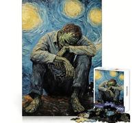 Starry Night Loneliness 1000 Piece Jigsaw Puzzles for Adults Mind Exercise Toy Casual Fun Precision Cut Artistic Gift 38x26cm