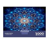 Starry Night Mandala 1000 Piece Jigsaw - Recycled Cardboard & Mind Relaxation Adult Puzzle Cosmic Vibrant Swirls - Puzzle for The Whole Family 70x50cm/1000pcs for Puzzle Lovers