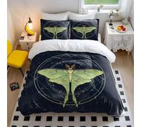 Starry Night Moth Duvet Cover Single Mystic Geometric Celestial Bedding Set with 2 Pillowcases, Ultra Soft Microfiber Teen Boys Girls Bedroom Decor (style1,King240x220cm+50x75cm*2)