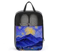 Starry Night Mountains Shoe Bag Waterproof & Breathable Shoe Pouch for Travel, Portable Carry Case for Sports Sneakers, Gym, Vacation