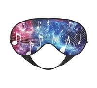 Starry Night Music Notes Print Sleep Mask with Adjustable Strap, Comfortable Eye Cover for Travel, Yoga, Napping, Sleeping & Relaxation