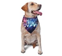 Starry Night Music Notes Printed Graphic Pet Triangle Scarf For Dogs & Cats, Adjustable Cute Pet Bandana For & Photo Shoots