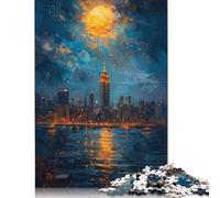 Starry Night New York 1000 Piece Jigsaw Puzzle for Adults Family Game Teens Jigsaw Puzzle 1000pcs (75x50cm)