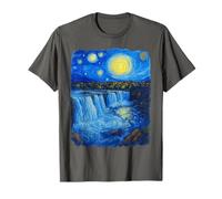 Starry Night Niagara Falls Waterfall Art Lover Road Trip T-Shirt