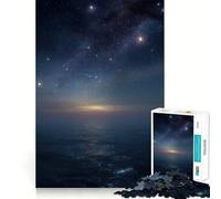 Starry Night Over The Ocean 1000 Pieces Jigsaw Puzzles for Teenagers Recall Upgrade Relaxing Fun Clear Cut Seasonal Gift 38x52cm