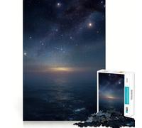 Starry Night Over The Ocean Hard Jigsaw Puzzle for Adults 1000 Pieces Recall Upgrade Gentle Relax Clear Cut Unique Gift 38x26cm