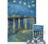 Starry Night Over The Rhone Jigsaw for Adults1000 Pieces Strengthen Mind Clarity And Sharpness Calm Serene Leisure Activity (38x26cm)
