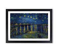 Starry Night Over The Rhone Vol.1 by Vincent Van Gogh Framed Print | A2 Black Framed Wall Art | Ready to Hang | Modern Historical Picture | Living Room Bedroom Lounge Office