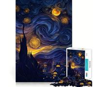 Starry Night Paper Cut Adults Puzzles 1000 Piece Jigsaws Reason Skill Toy Slow Enjoy Exact Cut Art Collection Piece 38x52cm