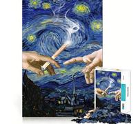 Starry Night Pass Joint No Judgment Puzzle for Teenagers 1000 Pieces Strengthen Memory Stress Free Smooth Edge 50x75cm