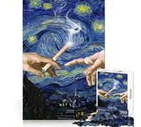 Starry Night Pass Joint No Judgment Puzzle for Teenagers 1000 Pieces Strengthen Memory Stress Free Smooth Edge 50x75cm