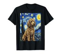 Starry Night Poodle Dog Art Van Gogh Style T-Shirt