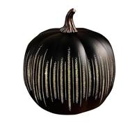 Starry Night Pumpkin Night Light, Glitter Glass Pumpkin - Autumn Decorative Pumpkin Lantern, Realistic Halloween Thanksgiving Table Decoration, Luminous Pumpkins (Black)