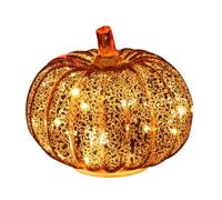 Starry Night Pumpkins - Twinkle LED Light Pumpkins Decor, Timer Lighted Sparkling Starry Night Glass Pumpkins for Halloween Mantel, Fall Table Centerpiece & Cozy Night Light