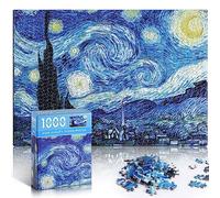 Starry Night Puzzle 1000 Pieces Van Gogh Mini Puzzle for Adults Artwork Jigsaw Puzzle Family Game (Starry Night)