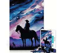 Starry Night Red Dead Hard Jigsaw Puzzle for Adults 1000 Pieces Recall Upgrade Gentle Relax Clear Cut Unique Gift 38x26cm