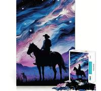 Starry Night Red Dead Jigsaw Puzzles for Teenagers 1000 Piece Clear Logic Toy Peaceful Fun Perfect Cut Warm Surprise 50x75cm
