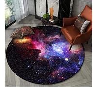Starry Night Round Rugs, Universe Space Nebula Stars Starry Carpet Large Floor Mat for Living Room, Study, kids bedroom (Starry Night, 80 cm Diameter)