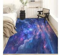 Starry Night Rugs for Living Room Bedroom, Fantasy Sky Area Rugs Large 100x150 cm, Washable Non Slip Pattern Carpet Home Decor C&J53