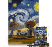 Starry Night Satellite Dis 1000 Piece Jigsaw Puzzles for Adults Teenagers Brain Game Mind Calm Exact Cut 38x52cm