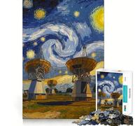 Starry Night Satellite Dis 1000 Pieces Jigsaw Puzzles for Teenagers Recall Upgrade Relaxing Fun Clear Cut Seasonal Gift 50x75cm