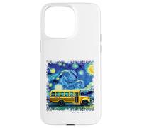 Starry Night School Bus Van Gogh Style Funny Case for iPhone 15 Pro Max