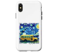 Starry Night School Bus Van Gogh Style Funny Case for iPhone X/XS