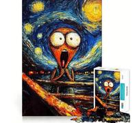 Starry Night Scream 1000 Piece Jigsaw Puzzle for Teenagers Brain Challenge Toy Relax Time Precise Cut Art Display 50x75cm