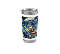 Starry-Night Sea Lion Illustration Stainless Steel Insulated Tumbler