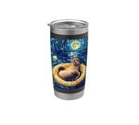 Starry-Night Sea Lion Illustration Stainless Steel Insulated Tumbler