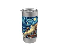 Starry-Night Sea Lion Illustration Stainless Steel Insulated Tumbler