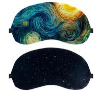 Starry Night Sky 2-Pack Eye Patch and Eye Masks Set, Light-Blocking, Soft, Breathable Sleep Mask Kit