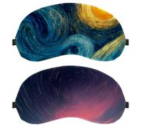 Starry Night Sky 2-Pack Light-Blocking Soft Breathable Eye Masks with Eye Patches and Sleep Masks