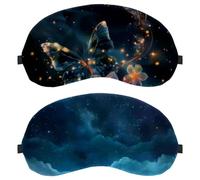 Starry Night Sky Clouds Star Mountains Landscape 2-Pack Light-Blocking, Soft, Breathable Sleeping Masks Blindfold Sleep Masks
