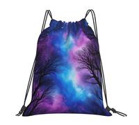 Starry Night Sky Deep Men Women Drawstring Backpack Portable Pe Bag Large String Backpack For Climbing Holidays Beach