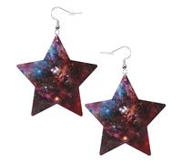 Starry Night Sky Deep Outer Space Leather Star Shaped Earrings Fashion Accessories Lightweight Festivals Parties Everyday Life