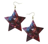 Starry Night Sky Deep Outer Space Leather Star Shaped Earrings Fashion Accessories Lightweight Festivals Parties Everyday Life