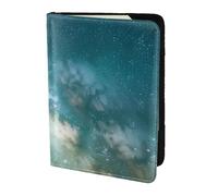 Starry Night Sky Deep Outer Space Print 5.5in Passport Travel Document Wallet Case Stylish Secure Men Women For Travelers, Black, One Size