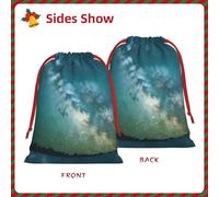 Starry Night Sky Deep Outer Space Print Gift Drawstring Bag Reusable For Holiday Party Favors Birthday Presents Pouch