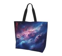 Starry Night Sky Deep Outer Space Shoulder Bag,Large Capacity Reusable Grocery Shopping Bag,Women'S Ultra-Light Handbag Tote Travel