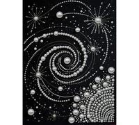 Starry Night Sky DIY Pearl Art Kit with Frame, 3D Bead Painting Craft for Adults, Galaxy Crystal Gem Wall Decor, Creative Handmade Hobby Gift for Home 12x16 Inch (30x40cm)