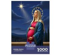 Starry Night Sky Female Pilgrim 1000 Piece Jigsaw Puzzle Jigsaw Puzzle for Adults Night Scene Relaxing Home Decor Gift 52x38cm/1000pcs