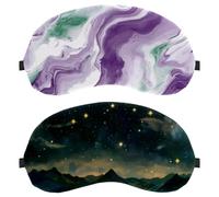 Starry Night Sky Mountains Star Universe 2-Pack Light-Blocking Soft Breathable Blindfold Sleeping Masks