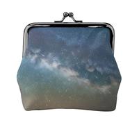Starry Night Sky Outer Space Print Stylish Unique Coin Purse Cute Mini Wallet with Kiss Lock Waterproof for Coins