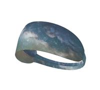Starry Night Sky Outer Space Sports Headband For Men Women Tennis Sweat Band For Workout Sports Headbands Elastic For Running