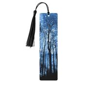 Starry Night Sky Print 5pcs Wooden Bookmarks with Tassels, Reading Page Markers Book Marks, Gifts for Men Women