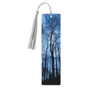 Starry Night Sky Print 5pcs Wooden Bookmarks with Tassels, Reading Page Markers Book Marks, Gifts for Men Women