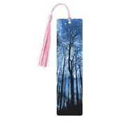 Starry Night Sky Print 5pcs Wooden Bookmarks with Tassels, Reading Page Markers Book Marks, Gifts for Men Women